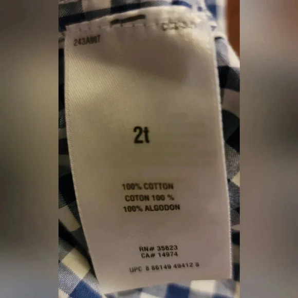 Carter's Boy's 2T Plaid Long Sleeve Button Down - Picture 6 of 6